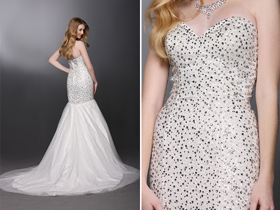 Stunning white beaded mermaid wedding gown