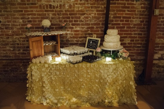 Wedding dessert table with cake and sweets