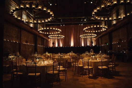 Elegant candlelit wedding reception venue