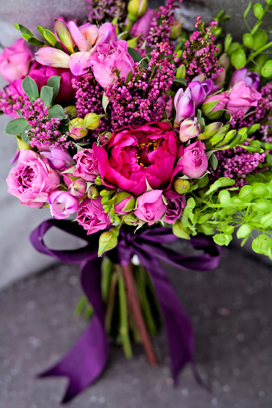 DIY Magenta Wedding Bouquet