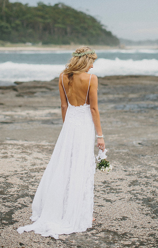 beach wedding gown