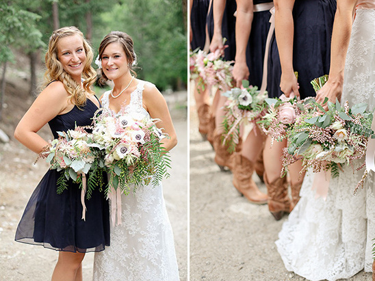pink and cream bridesmaid bouquets