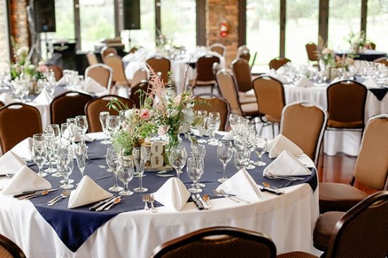 navy blue and white wedding reception ideas