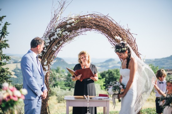 Outdoor wedding ceremony arch