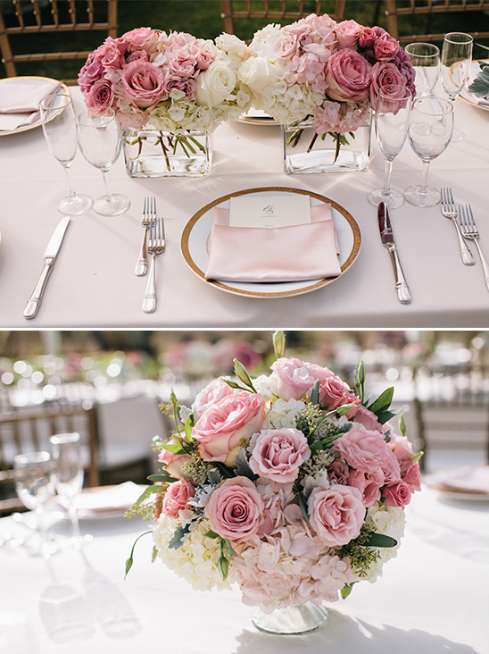 pink white and gold wedding ideas