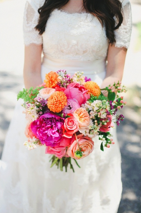 hot pink and orange bouquet