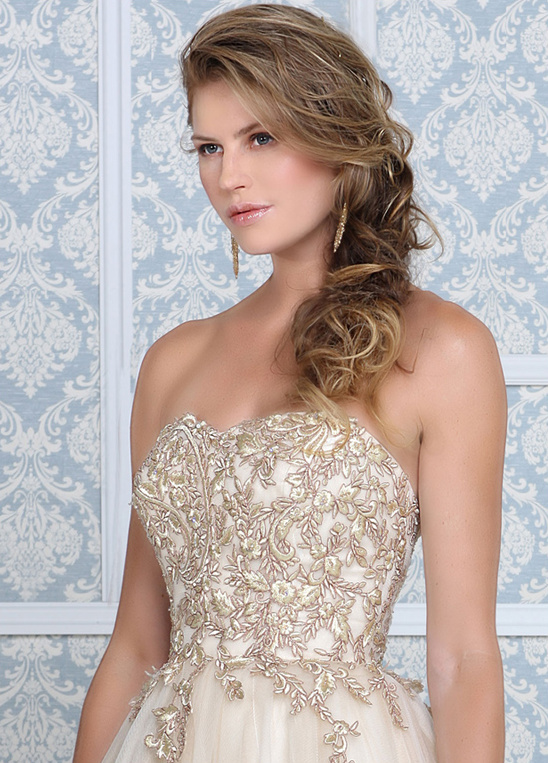 gold princess style wedding gown by Impression Bridal