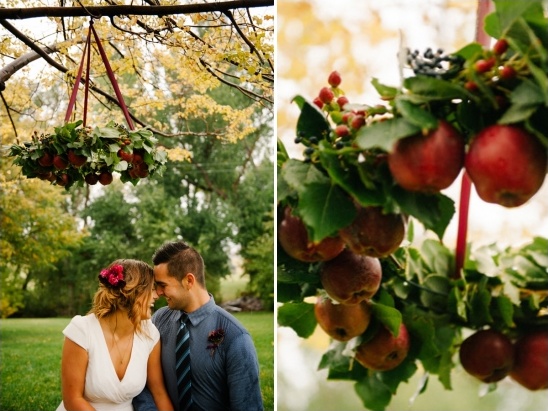 apples used for wedding decor