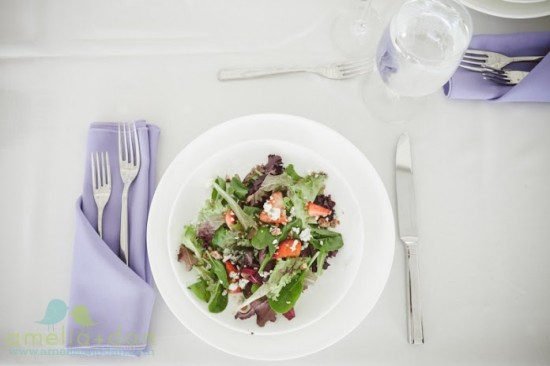 Fresh salad with greens and fruit