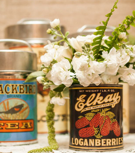 vintage can with florals
