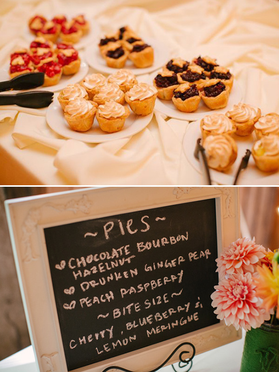 mini pies and wedding pie sign