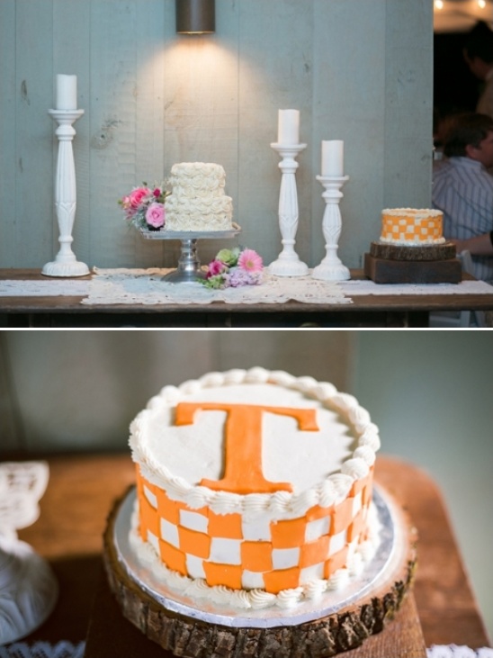 wedding cake and grooms cake