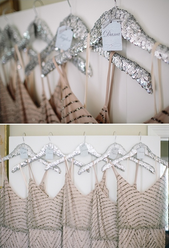 silver bridesmaid hangers