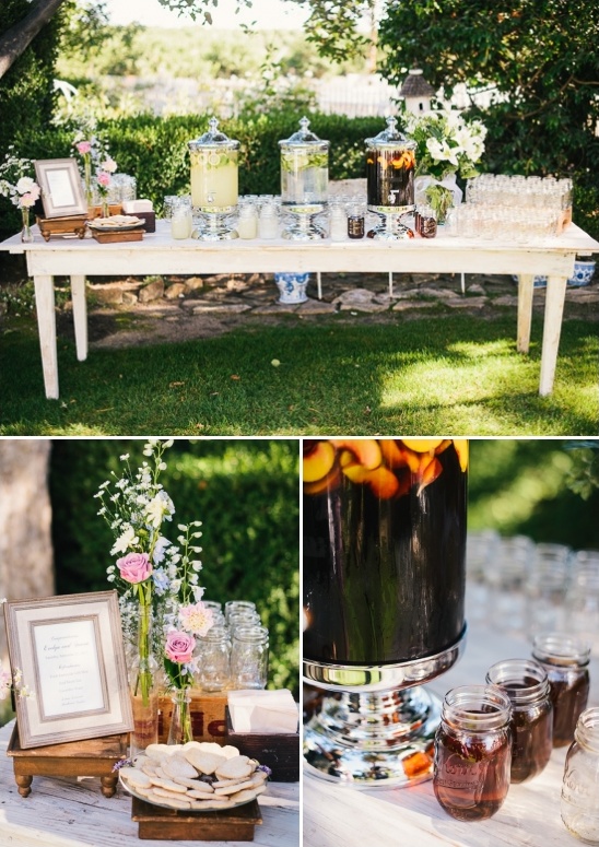 Outdoor drink station with lemonade and fruit infusions