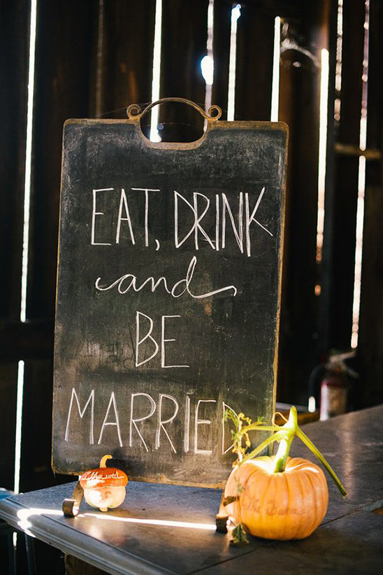 Eat drink marry sign rustic wedding