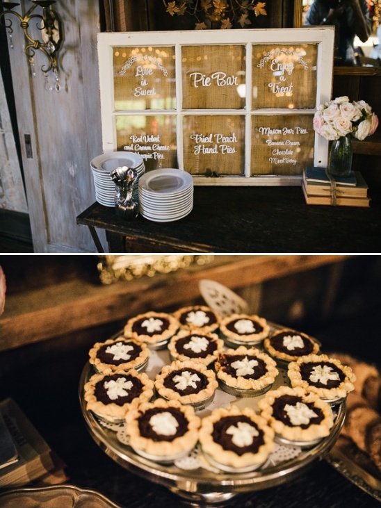 Mini pies dessert bar wedding