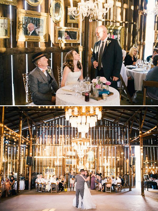 Rustic barn wedding reception