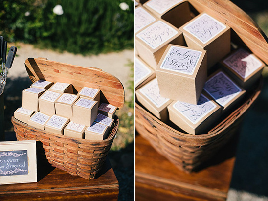 Wedding favors in basket  boxes