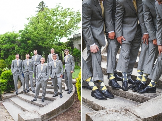 yellow and gray groomsmen ideas