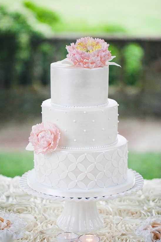 gorgeous tiered white wedding cake