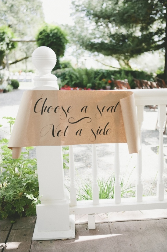 choose a seat not a side wedding sign