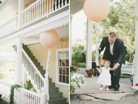 flower girl with giant balloon