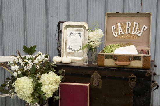 Vintage suitcase card box for wedding