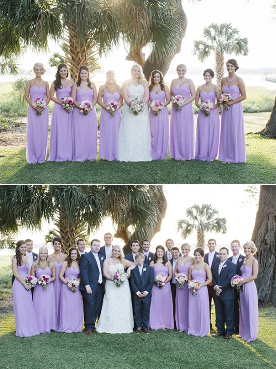 purple and navy wedding party