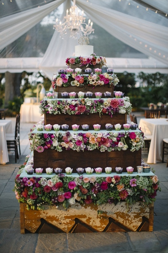 cupcake and wedding cake tower