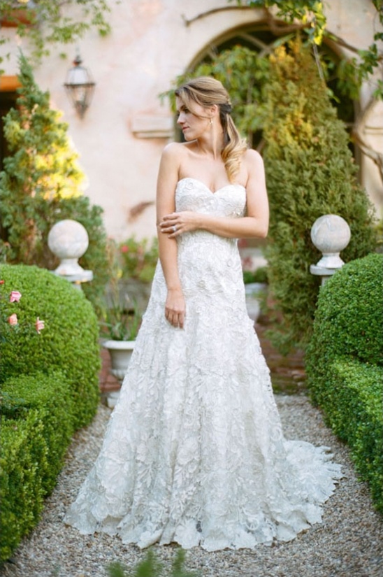 oversized lace wedding gown