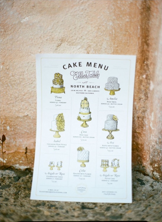wedding cake menu poster