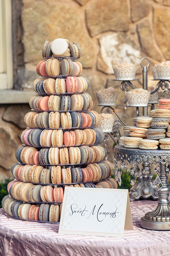 Elegant macaron tower for sweet moments