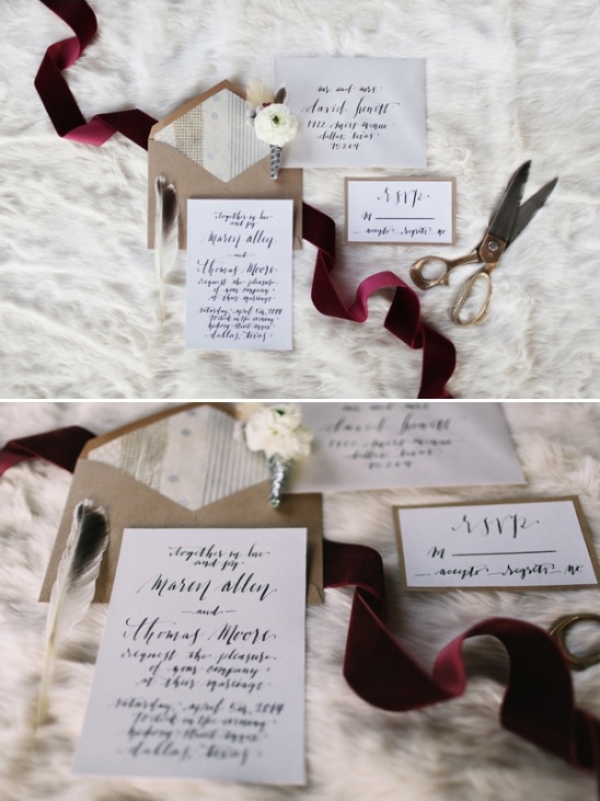 simple calligraphy wedding invite