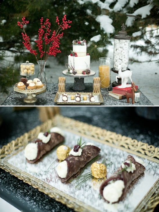 chocolate cannolis and assorted desserts by One Sweet Slice