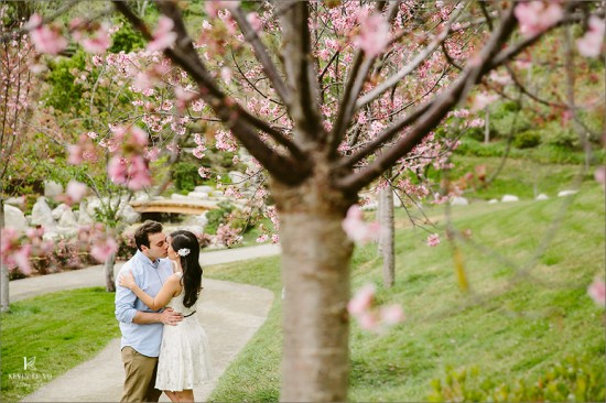 Balboa Park San Diego + Cherry Blossom Engagement