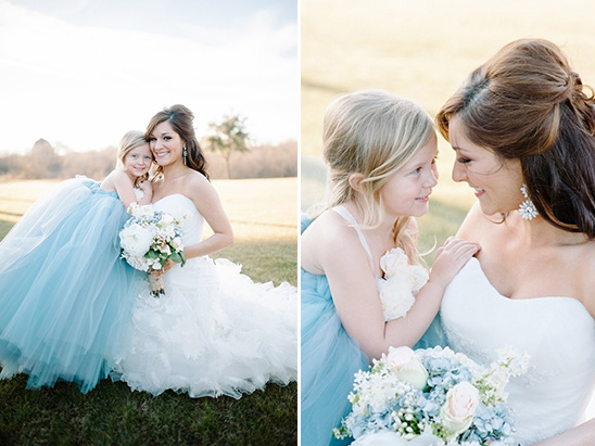 adorable flower girl and bride
