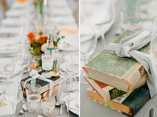 using books in wedding decor