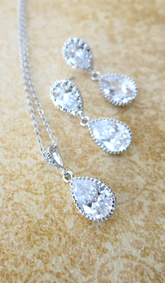 Bridesmaid Jewelry Set - Silver