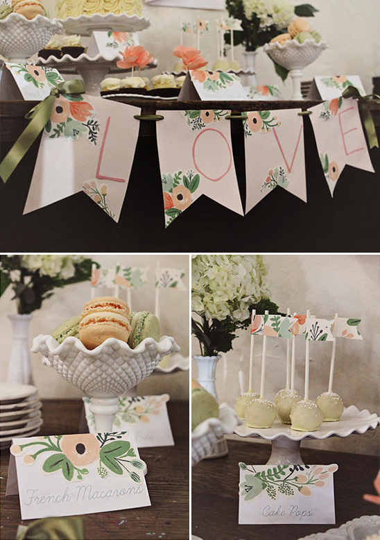 DIY love sign and cake pop flags