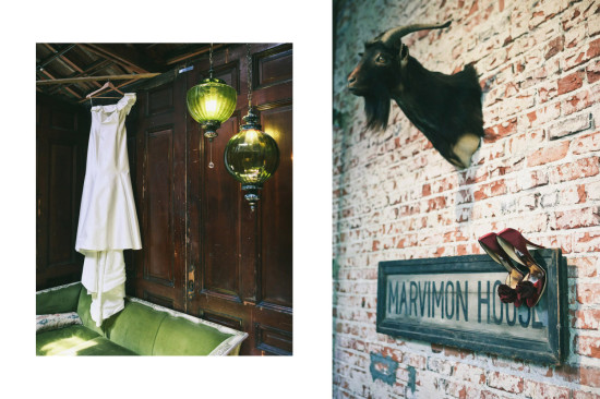 Marvimon House decor wedding dress goat head heels sign
