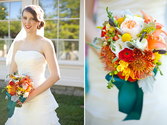 vibrant bridal bouquet