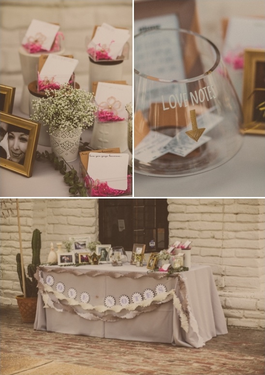 guestbook and love notes table
