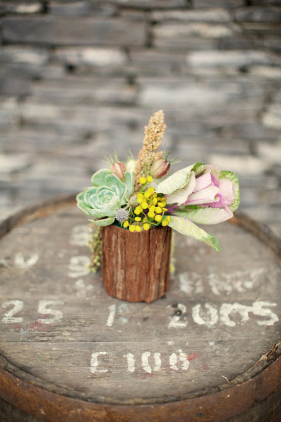 mixed floral and succulent centerpiece