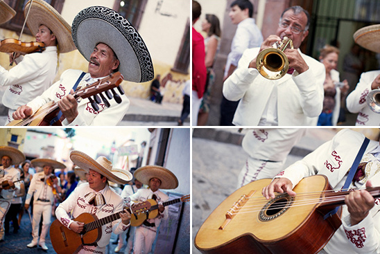 prewedding parade with mariachi band