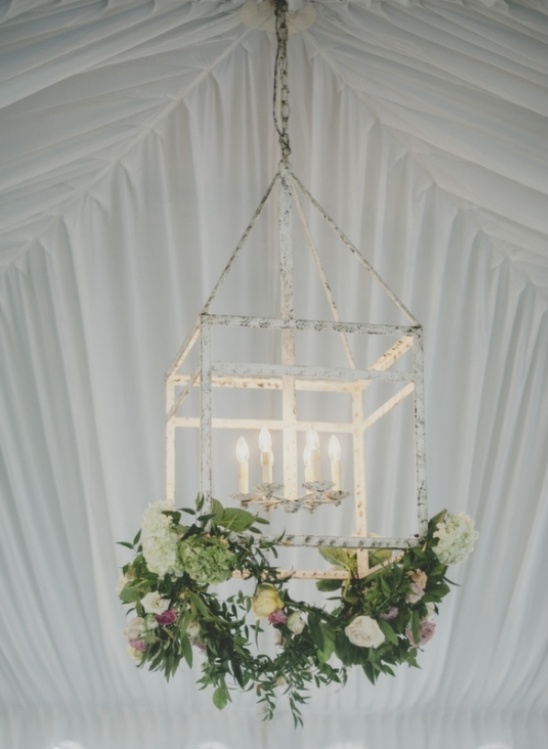 hanging chandelier with florals