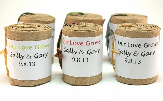 Sally & Garys wedding favor seed packets