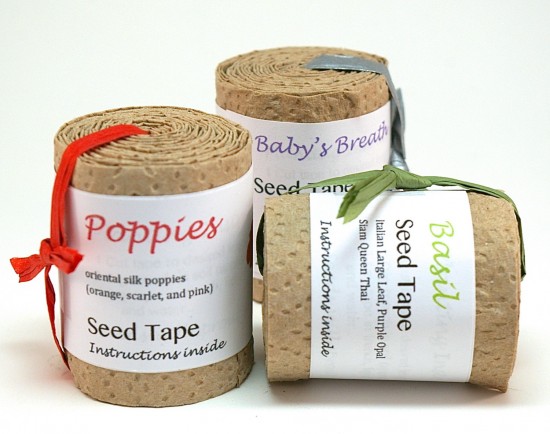 Seed tape rolls: poppies, basil, babys breath