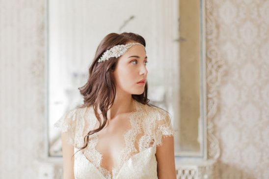 Gold bridal headpiece - Just listed