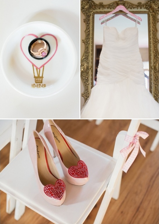 pink heart wedding attire