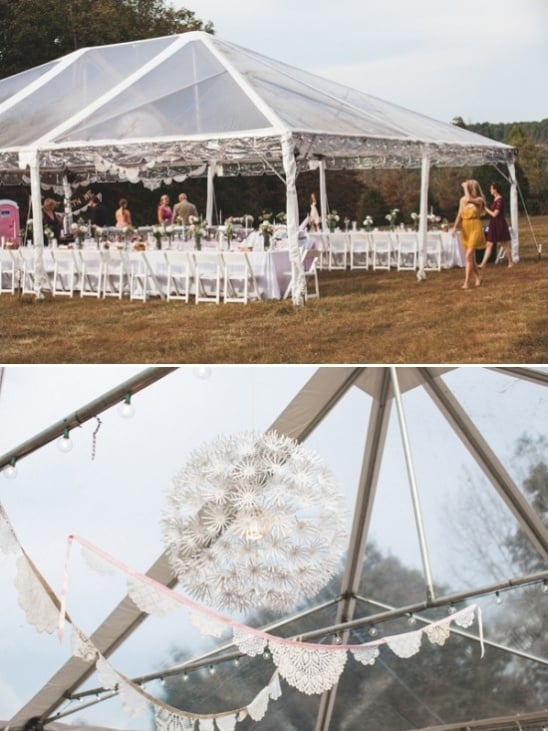 hang ikea light inside wedding tent